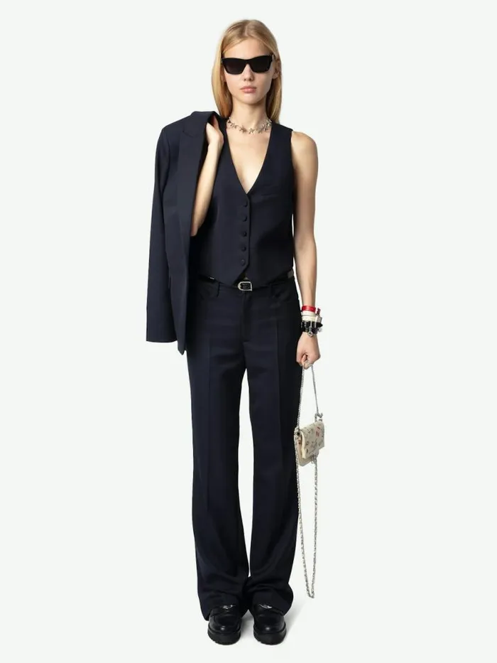 Women Zadig and Voltaire Pants and Shorts Pistol Wool Pants Encre