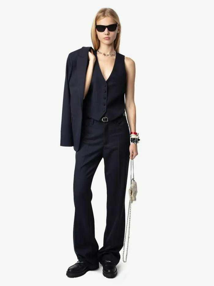 Women Zadig and Voltaire Pants and Shorts Pistol Wool Pants Encre Women Zadig and Voltaire Pants and Shorts Pistol Wool Pants Encre