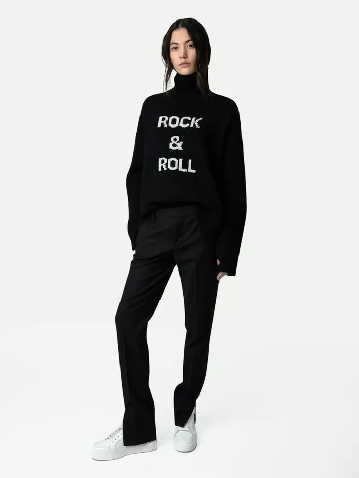 Women Zadig and Voltaire Sweaters and Cardigans Alma Rock and Roll Sweater Black