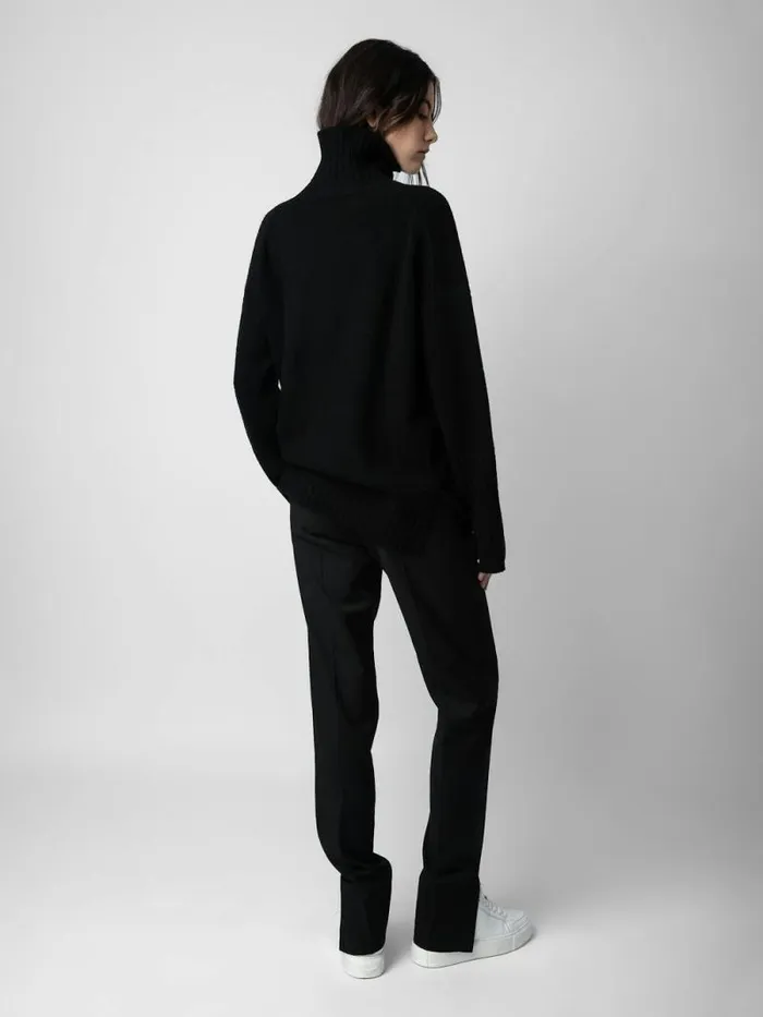 Women Zadig and Voltaire Sweaters and Cardigans Alma Rock and Roll Sweater Black Women Zadig and Voltaire Sweaters and Cardigans Alma Rock and Roll Sweater Black