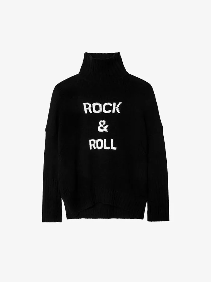 Women Zadig and Voltaire Sweaters and Cardigans Alma Rock and Roll Sweater Black Women Zadig and Voltaire Sweaters and Cardigans Alma Rock and Roll Sweater Black