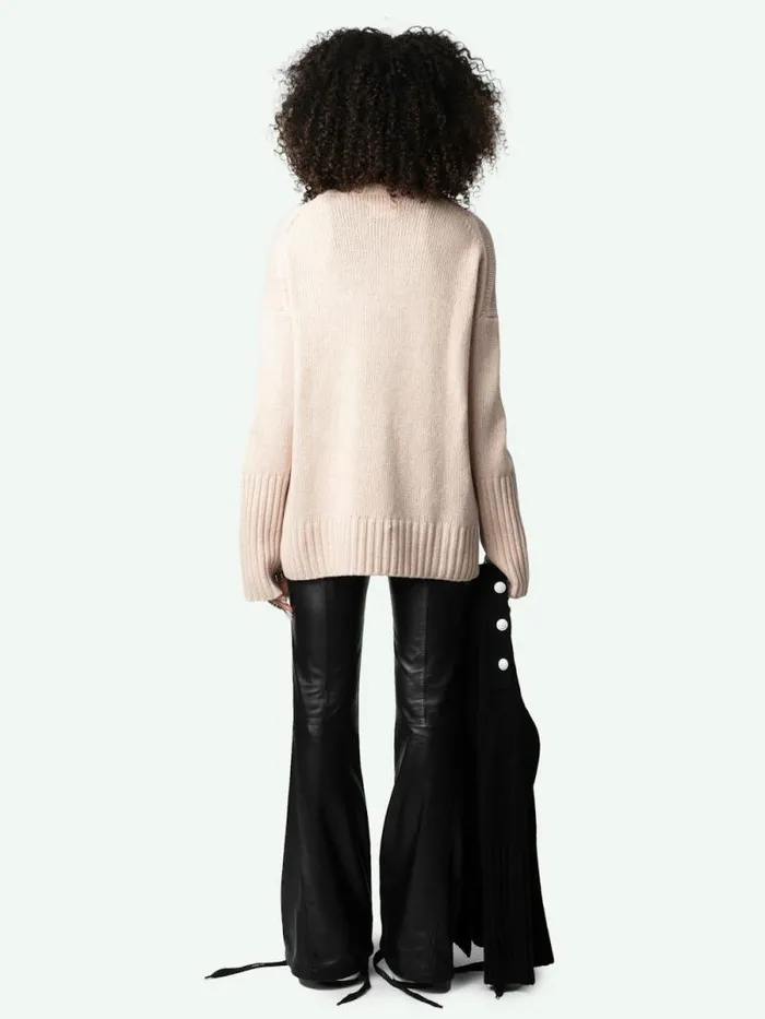 Women Zadig and Voltaire Sweaters and Cardigans Alma Spiked Heart Sweater Sweet Women Zadig and Voltaire Sweaters and Cardigans Alma Spiked Heart Sweater Sweet