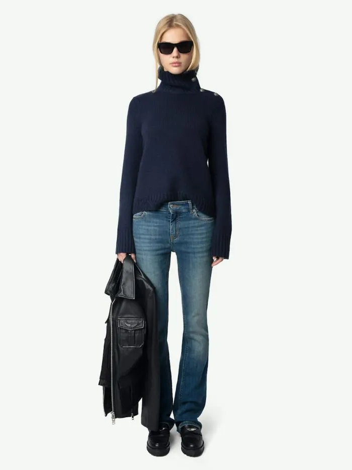 Women Zadig and Voltaire Sweaters and Cardigans Nalma Cashmere Sweater Encre