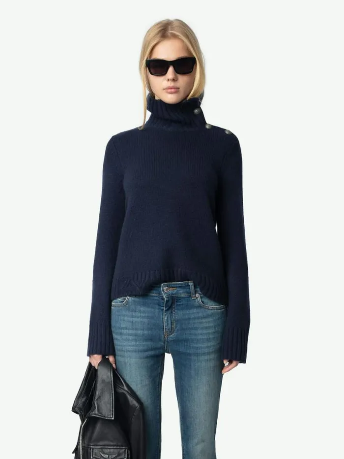 Women Zadig and Voltaire Sweaters and Cardigans Nalma Cashmere Sweater Encre