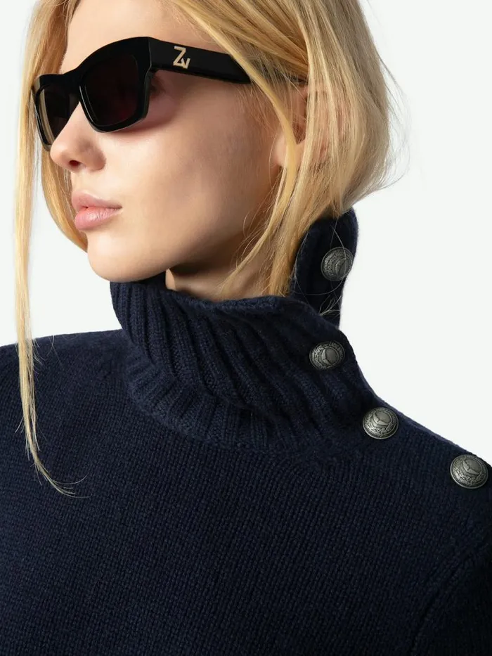 Women Zadig and Voltaire Sweaters and Cardigans Nalma Cashmere Sweater Encre