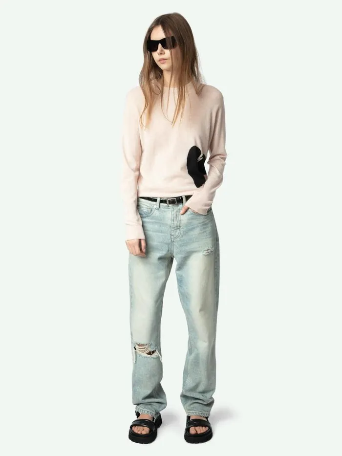 Women Zadig and Voltaire Sweaters and Cardigans Pravis Cashmere Sweater Pearly Women Zadig and Voltaire Sweaters and Cardigans Pravis Cashmere Sweater Pearly