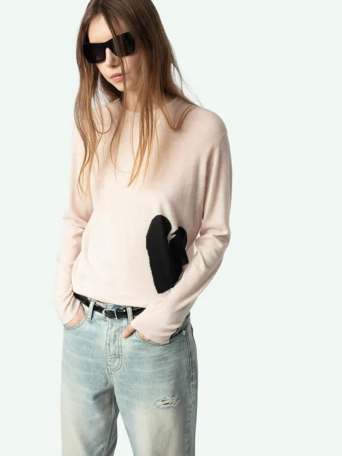 Women Zadig and Voltaire Sweaters and Cardigans Pravis Cashmere Sweater Pearly Women Zadig and Voltaire Sweaters and Cardigans Pravis Cashmere Sweater Pearly