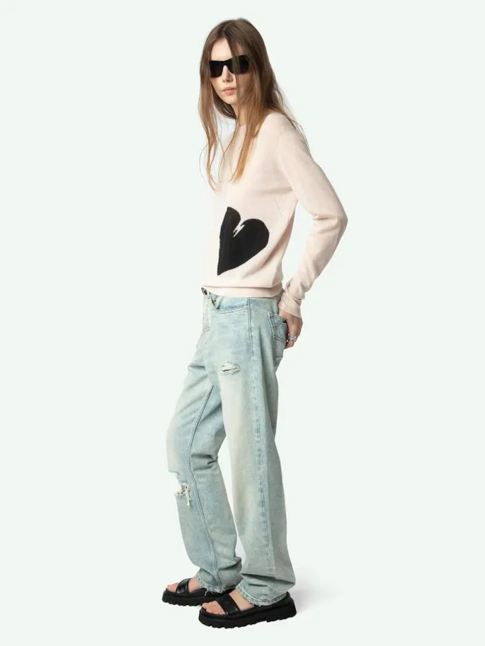 Women Zadig and Voltaire Sweaters and Cardigans Pravis Cashmere Sweater Pearly Women Zadig and Voltaire Sweaters and Cardigans Pravis Cashmere Sweater Pearly
