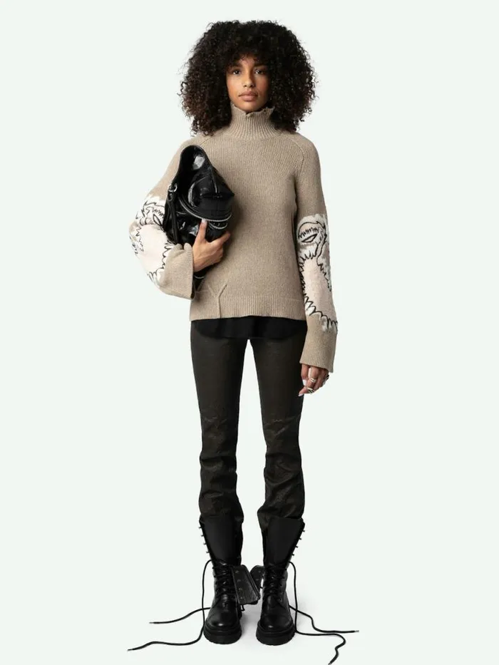 Women Zadig and Voltaire Sweaters and Cardigans Sal Sweater Oatmeal