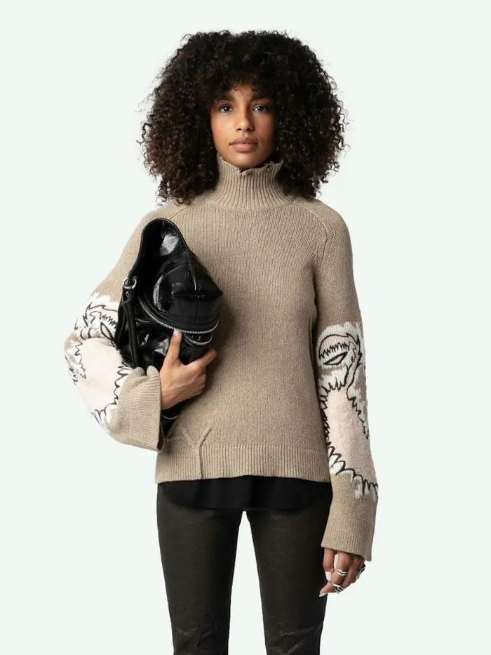 Women Zadig and Voltaire Sweaters and Cardigans Sal Sweater Oatmeal