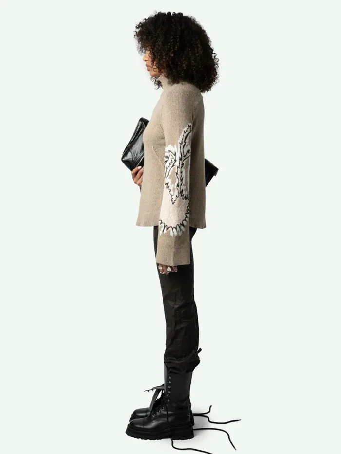 Women Zadig and Voltaire Sweaters and Cardigans Sal Sweater Oatmeal