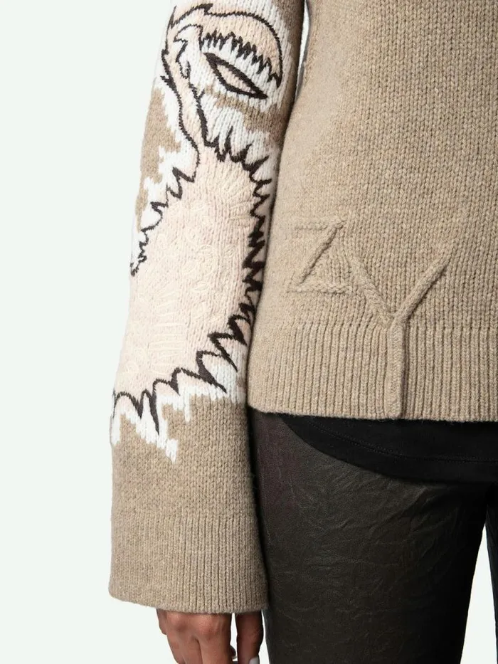 Women Zadig and Voltaire Sweaters and Cardigans Sal Sweater Oatmeal