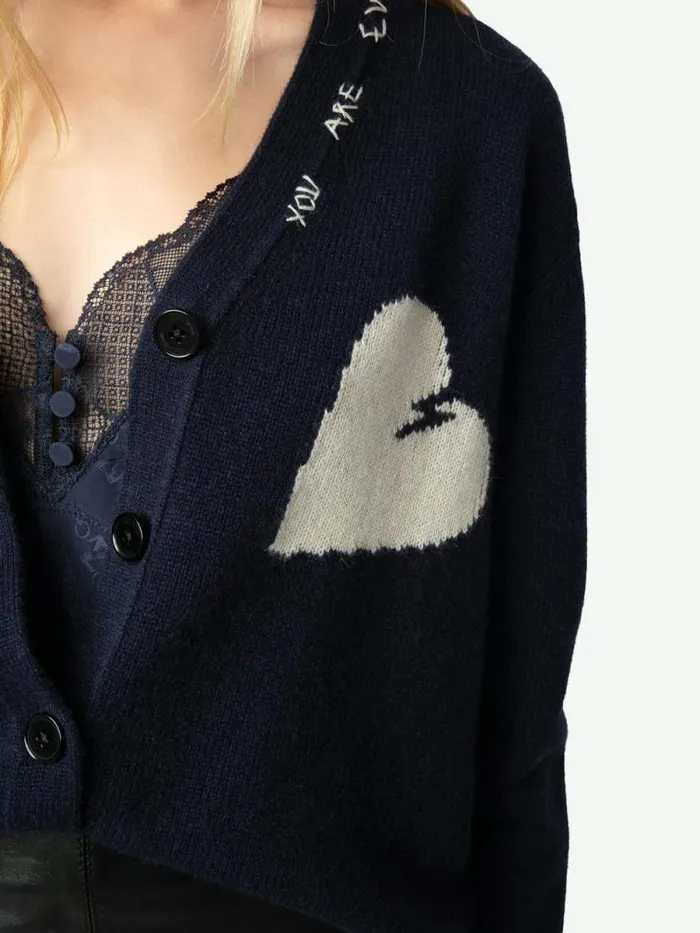 Women Zadig and Voltaire Sweaters and Cardigans Travia Cashmere Cardigan Encre