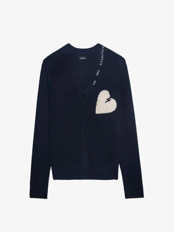 Women Zadig and Voltaire Sweaters and Cardigans Travia Cashmere Cardigan Encre