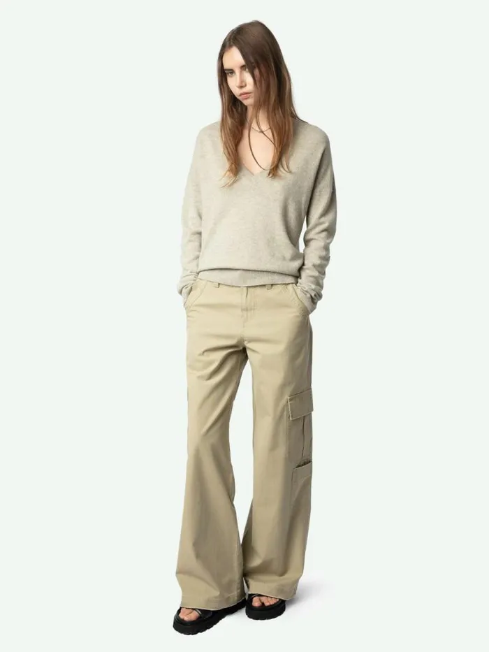 Women Zadig and Voltaire Sweaters and Cardigans Vivi Patch Cashmere Sweater Geology