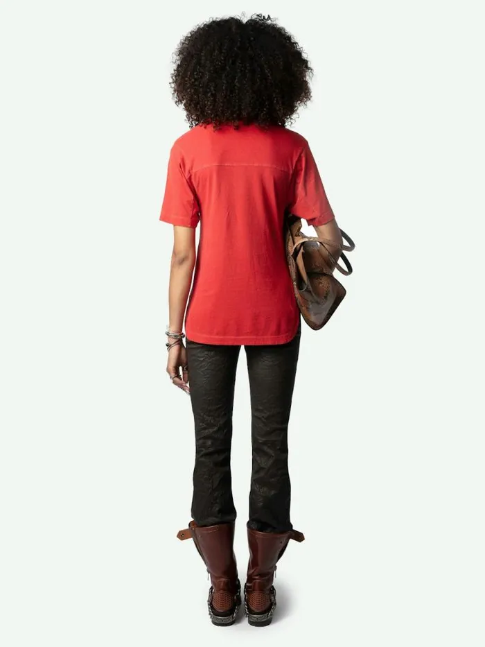 Women Zadig and Voltaire TShirts Bow Voltaire Tshirt Crimson