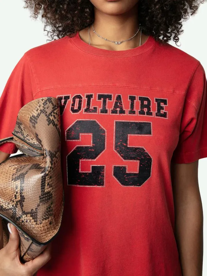Women Zadig and Voltaire TShirts Bow Voltaire Tshirt Crimson