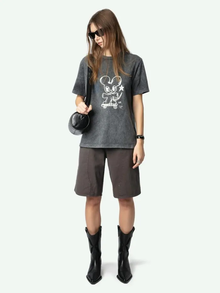 Women Zadig and Voltaire TShirts Edwin Tshirt Carbone Women Zadig and Voltaire TShirts Edwin Tshirt Carbone
