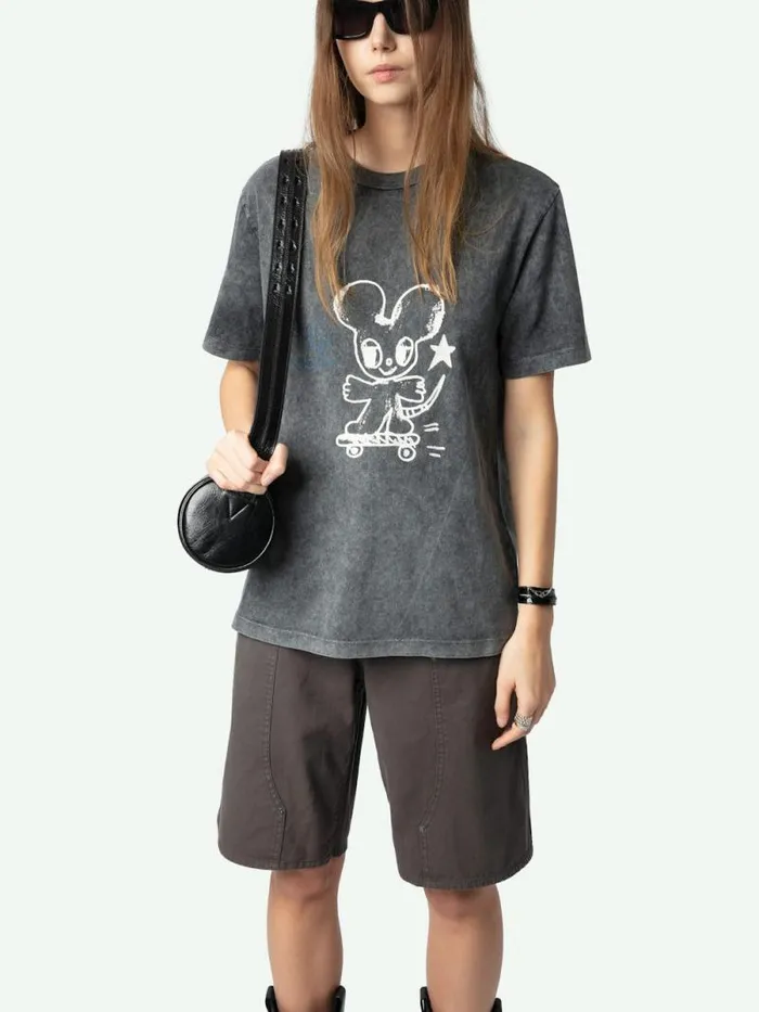 Women Zadig and Voltaire TShirts Edwin Tshirt Carbone Women Zadig and Voltaire TShirts Edwin Tshirt Carbone