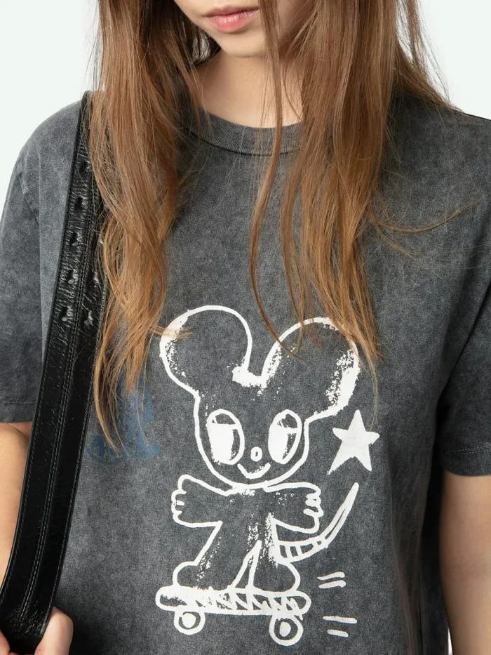 Women Zadig and Voltaire TShirts Edwin Tshirt Carbone Women Zadig and Voltaire TShirts Edwin Tshirt Carbone