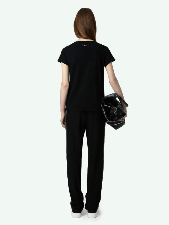 Women Zadig and Voltaire TShirts Henley Tshirt Black Women Zadig and Voltaire TShirts Henley Tshirt Black