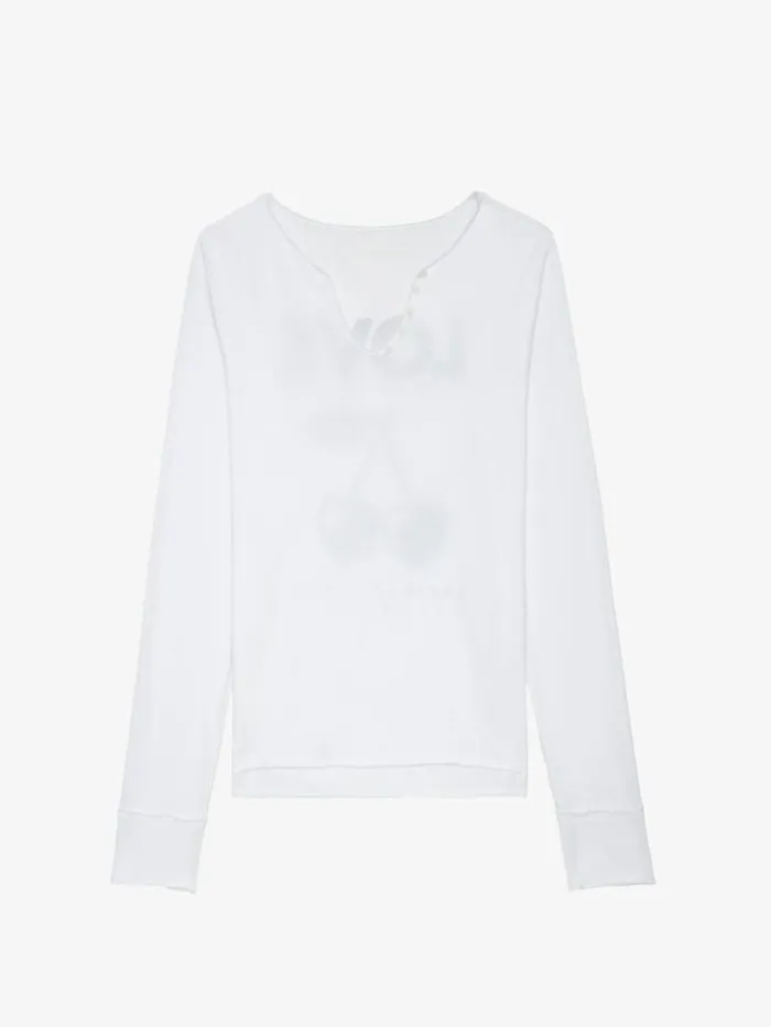 Women Zadig and Voltaire TShirts Henley Tshirt White