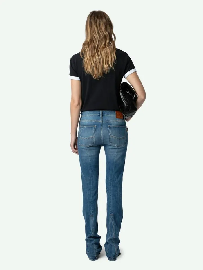 Women Zadig and Voltaire TShirts Walk Diamante Insignia Tshirt Black