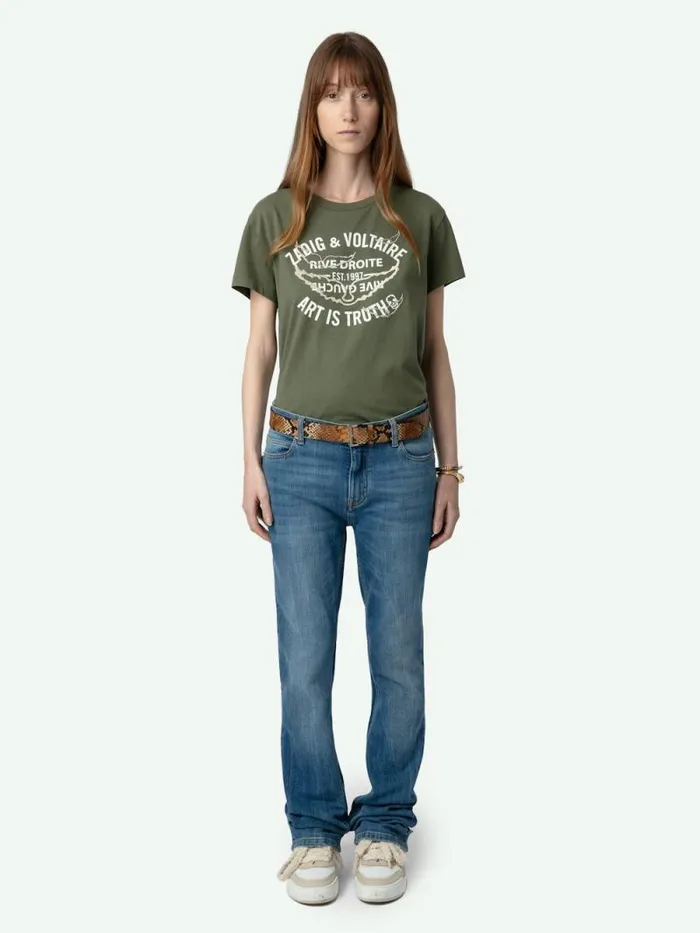 Women Zadig and Voltaire TShirts Walk Wings Insignia Tshirt Grass