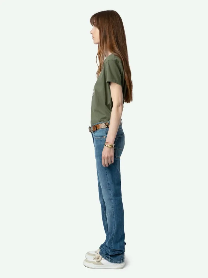 Women Zadig and Voltaire TShirts Walk Wings Insignia Tshirt Grass Women Zadig and Voltaire TShirts Walk Wings Insignia Tshirt Grass