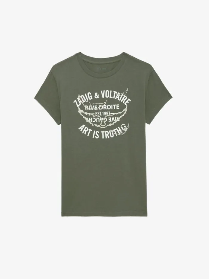 Women Zadig and Voltaire TShirts Walk Wings Insignia Tshirt Grass Women Zadig and Voltaire TShirts Walk Wings Insignia Tshirt Grass