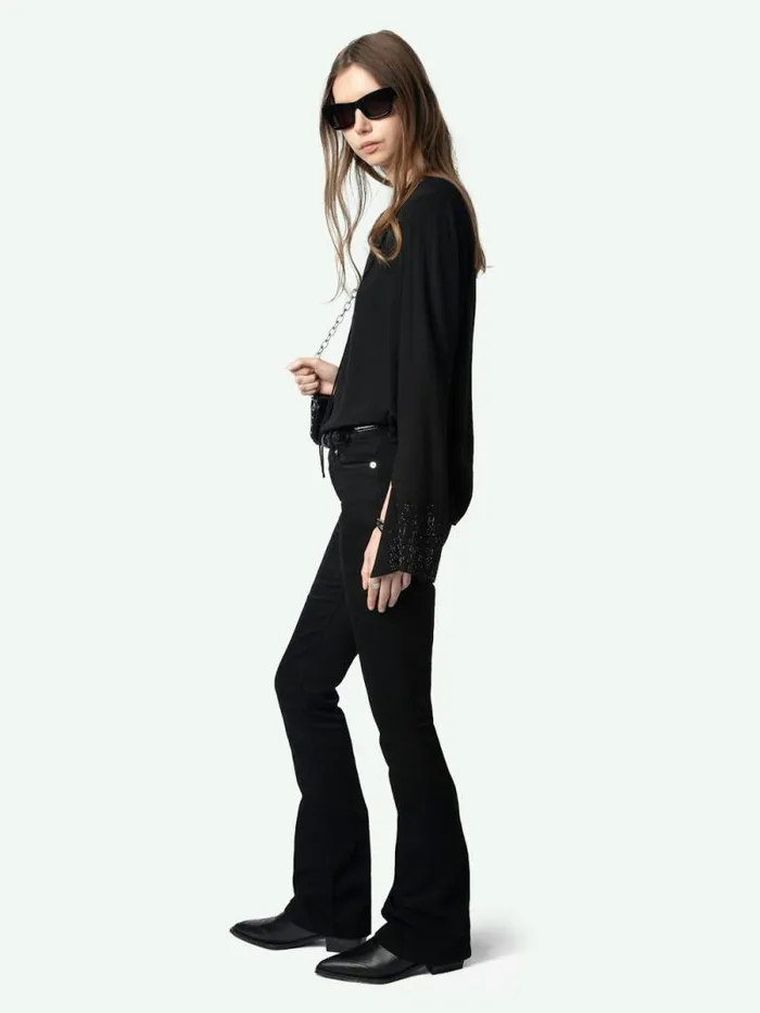 Women Zadig and Voltaire Tops and Shirts Taika Blouse Black Women Zadig and Voltaire Tops and Shirts Taika Blouse Black