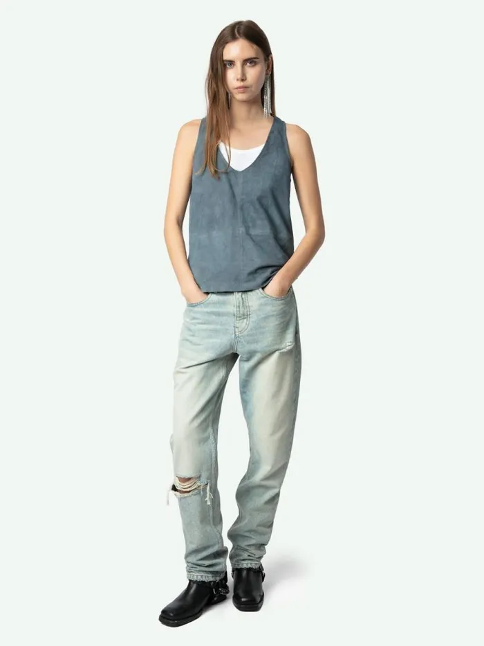 Women Zadig and Voltaire Tops and Shirts Tander Suede Top Uniform