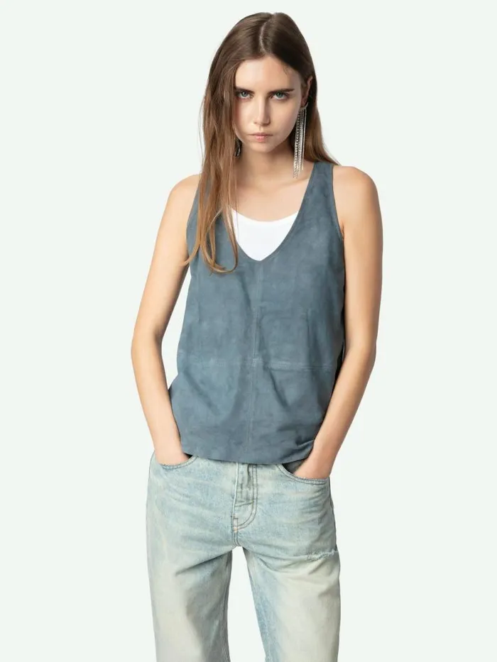 Women Zadig and Voltaire Tops and Shirts Tander Suede Top Uniform