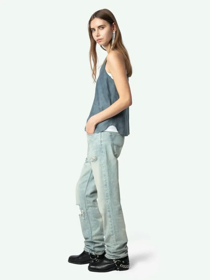 Women Zadig and Voltaire Tops and Shirts Tander Suede Top Uniform