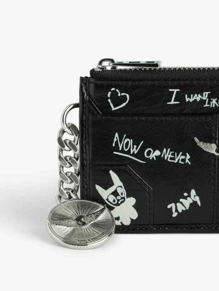 Women Zadig and Voltaire Wallets and Leather Goods Sunny Card Holder Noir Women Zadig and Voltaire Wallets and Leather Goods Sunny Card Holder Noir