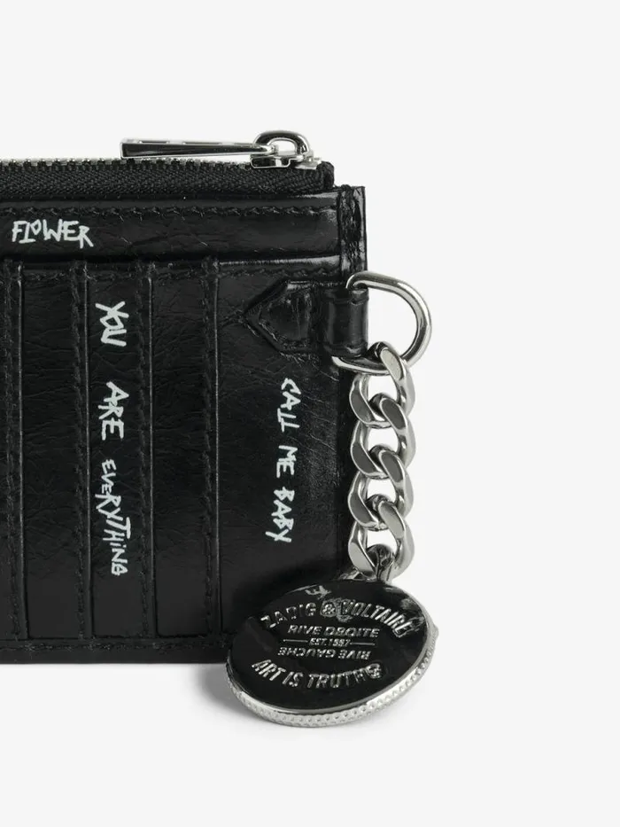 Women Zadig and Voltaire Wallets and Leather Goods Sunny Card Holder Noir Women Zadig and Voltaire Wallets and Leather Goods Sunny Card Holder Noir
