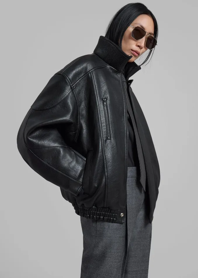 Women Zion Quilted Bomber Jacket 8211 Black The Frankie Shop Outerwear