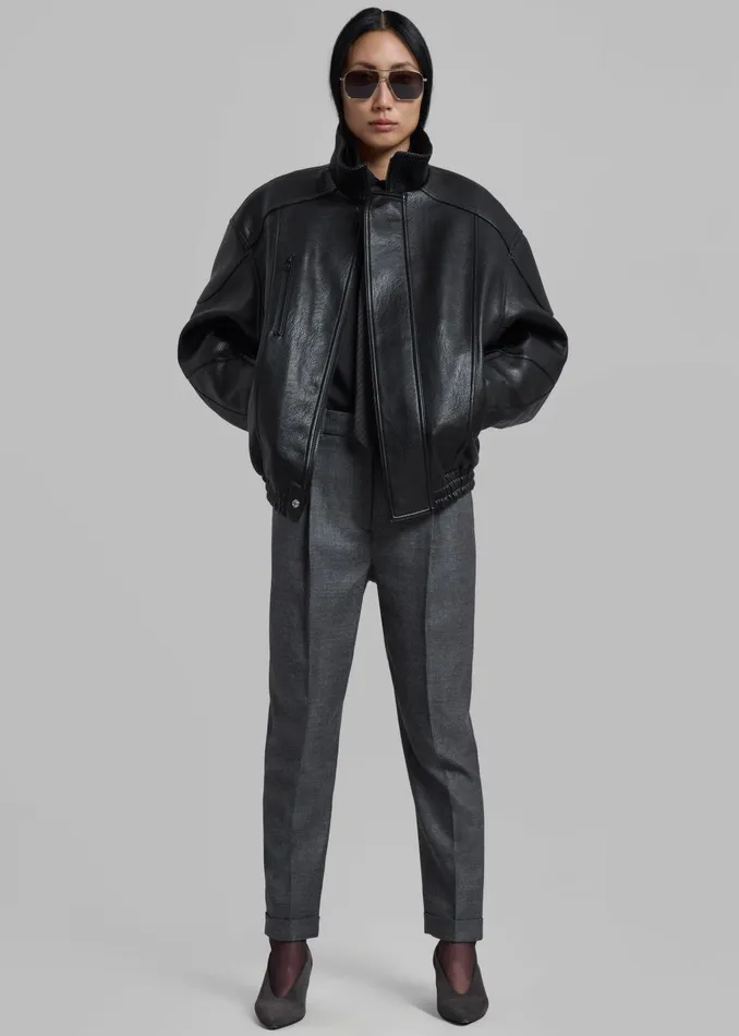 Women Zion Quilted Bomber Jacket 8211 Black The Frankie Shop Outerwear