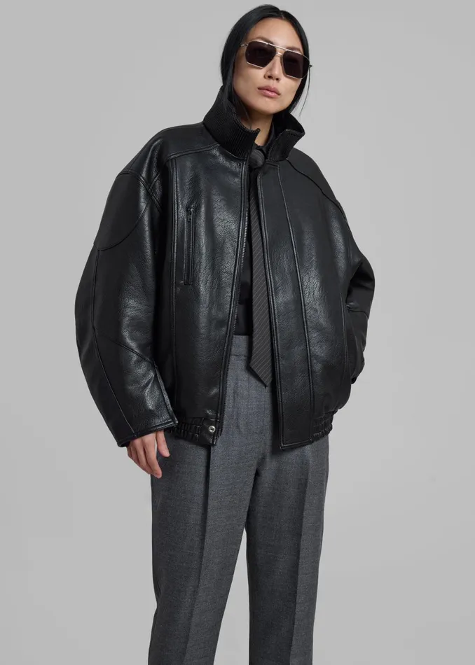 Women Zion Quilted Bomber Jacket 8211 Black The Frankie Shop Outerwear