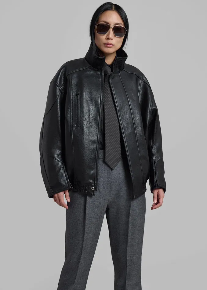 Women Zion Quilted Bomber Jacket 8211 Black The Frankie Shop Outerwear