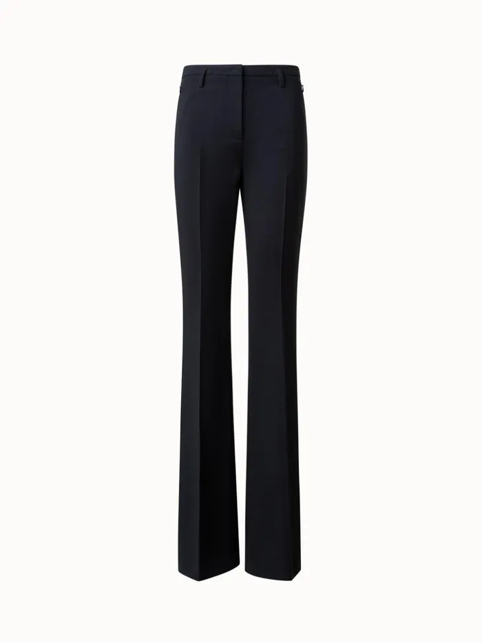 Wool DoubleFace Bootcut Pants Black Women Akris Pants