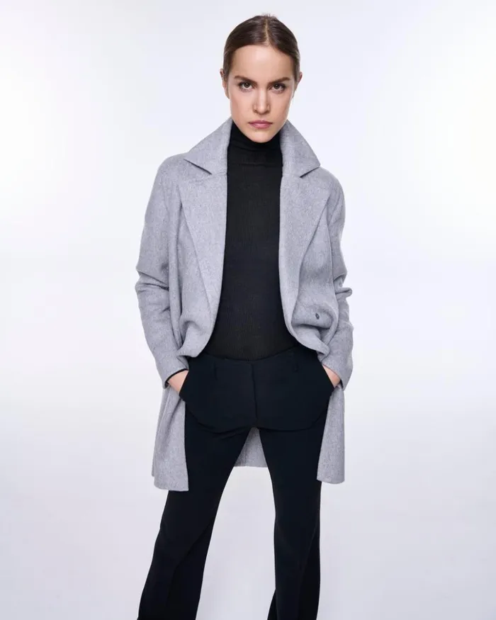 Wool DoubleFace Bootcut Pants Black Women Akris Pants