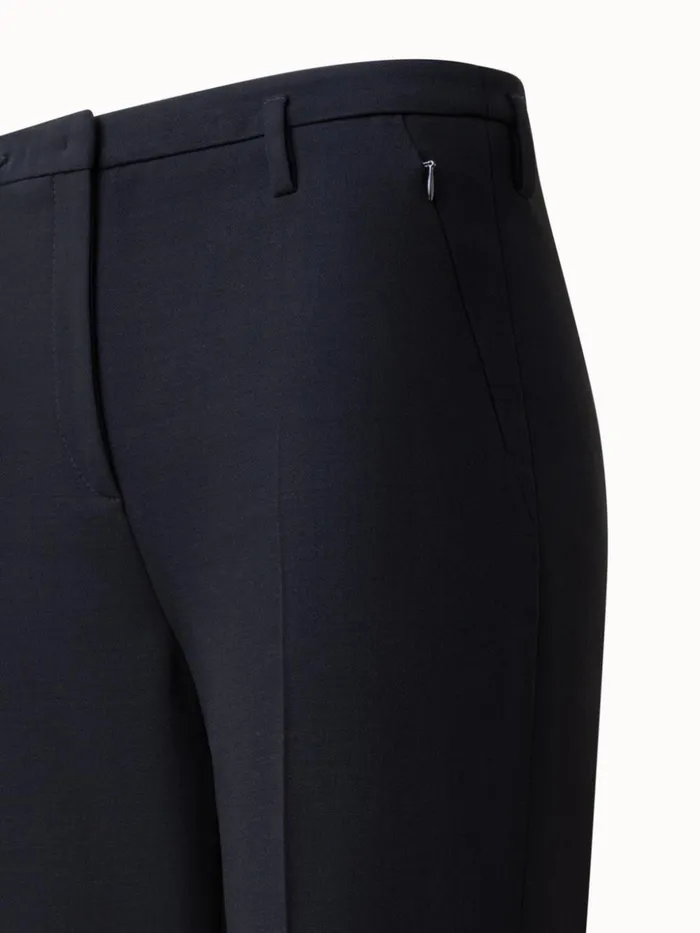 Wool DoubleFace Bootcut Pants Black Women Akris Pants