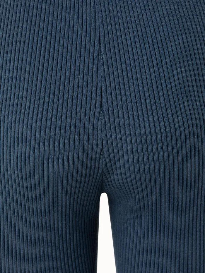 Wool Rib Knit Pant Dark Slate Women Akris Knitwear