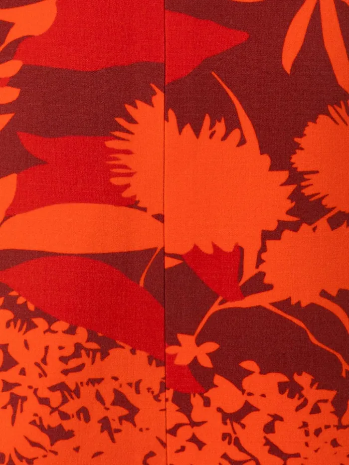 Wool Stretch DoubleFace Dress With Abraham Flower Print Ruby Redpumpkin Women Akris Dresses
