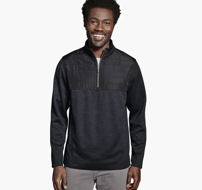 XC4 Quilted QuarterZip Black Sweaters and Knits Johnston and Murphy Men