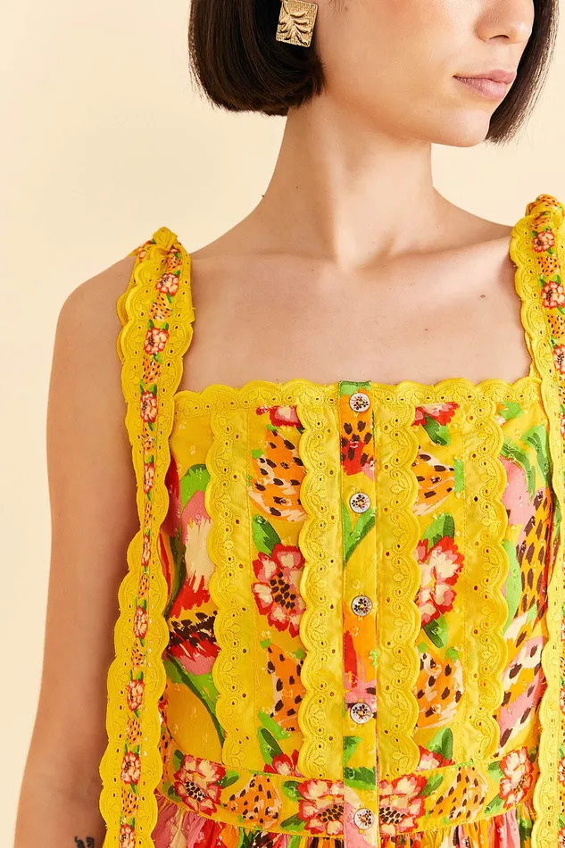 Yellow Fruits Paradise Blouse Women Farm Rio Blouses