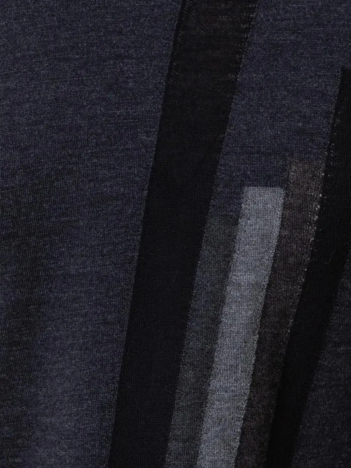 Zig Zag Trapezoid Intarsia Wool Silk Knit Pullover Charcoalblack Women Akris Knitwear